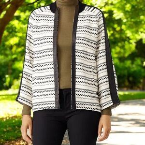 Rebecca Minkoff Womens Bridget Wool Blend Leather Boho Relaxed Fit Jacket XS